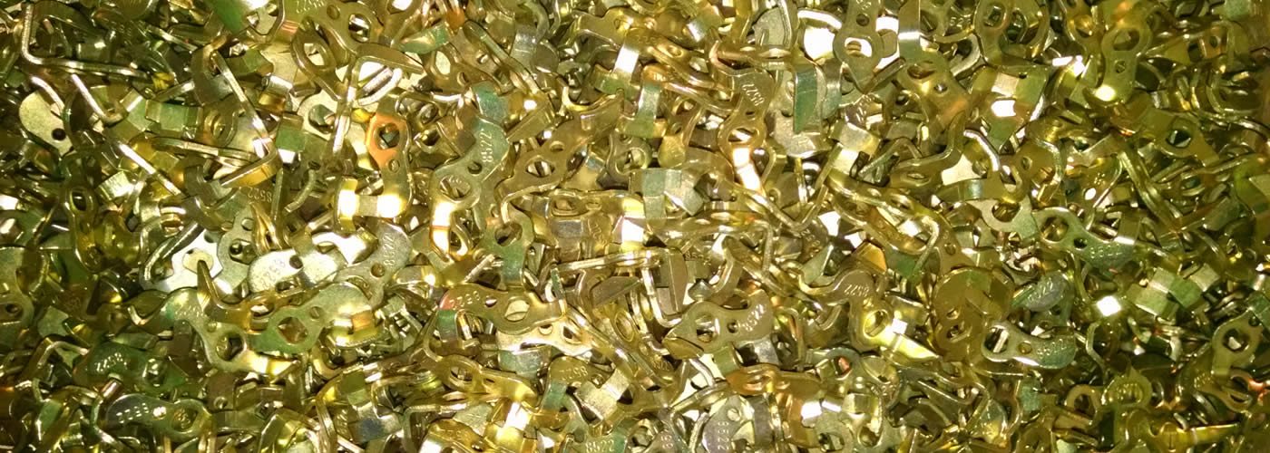 Yellow chromate zinc plated parts finished at Parker Metal Finishing